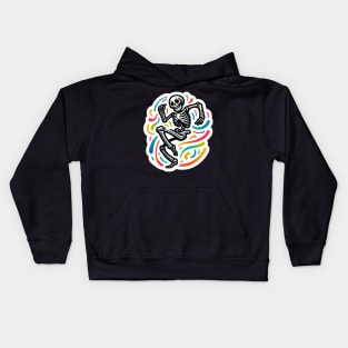 Dancing Skeleton Vibing Kids Hoodie